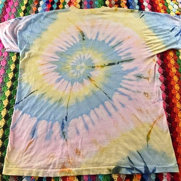 Vintage 80s Screen Stars Neon Pastel Rainbw Tie-Dye Oversized Soft Thin … - Picture 10 of 13